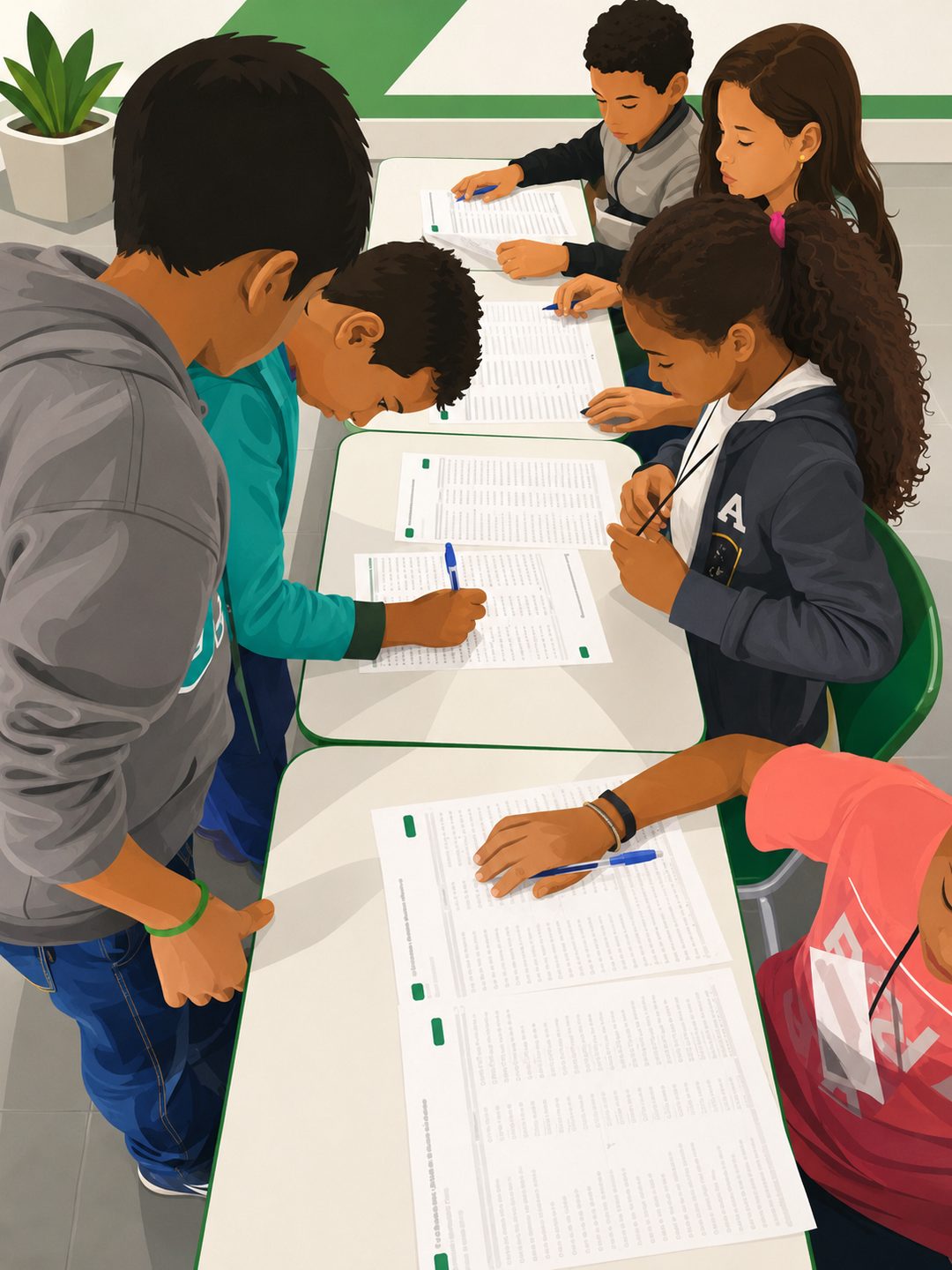 Experiência real adaptada por IA de estudantes em atividade de preparação
